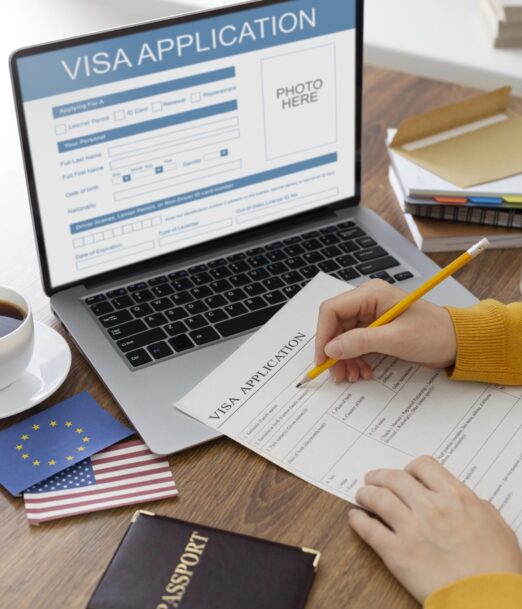 visa-application-composition-with-europe-america-flag
